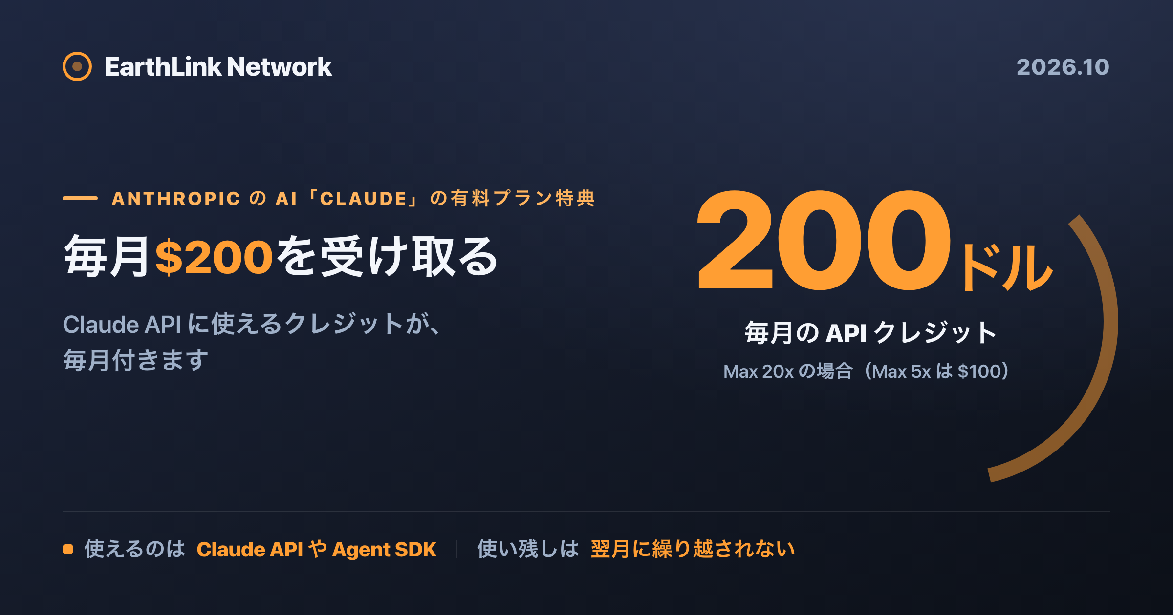 Claude Max / Team プランで、API クレジットが毎月配布されるようになりました ── Max 20x は毎月 $200